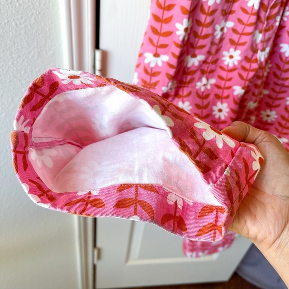 Big Bud Press Daisy Chain Jumpsuit Pink Floral Cotton Twill Medium GUC - Picture 4 of 12